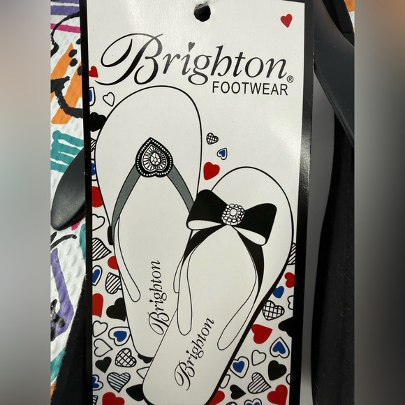 Brighton Moda Wedge Platform Flip Flops Thong Sandals w/Heart Accent, Size 8 NWT - Picture 8 of 12